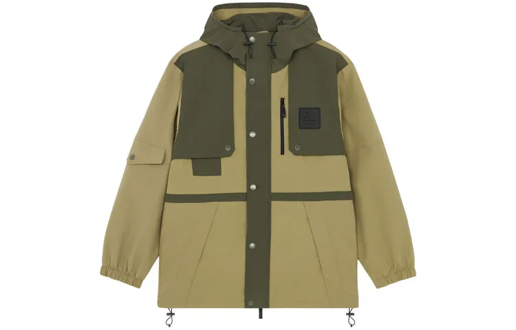 New Balance Puffer Jackets Men's Army Green Hooded Moderate