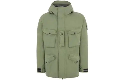 STONE ISLAND Down Jacket Unisex Olive Green