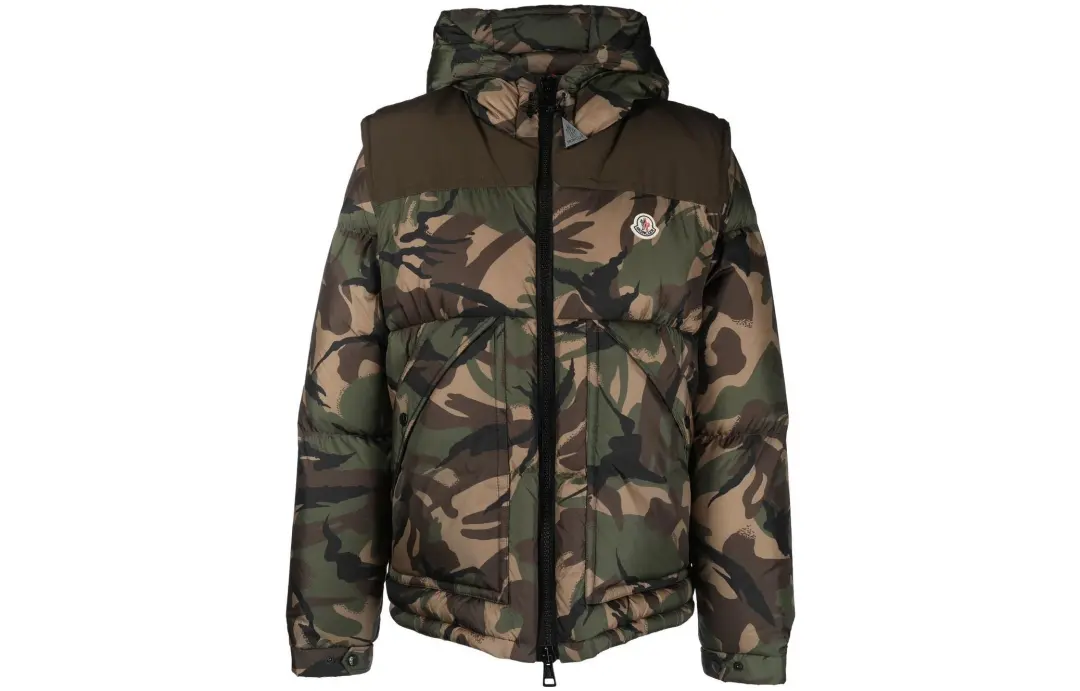 Moncler Camouflage print Hooded Puffer Jacket