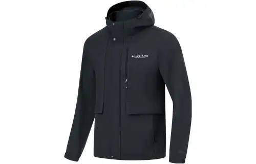 Li Ning Fitness Series Jackets Men's Black Hooded Thickened Other