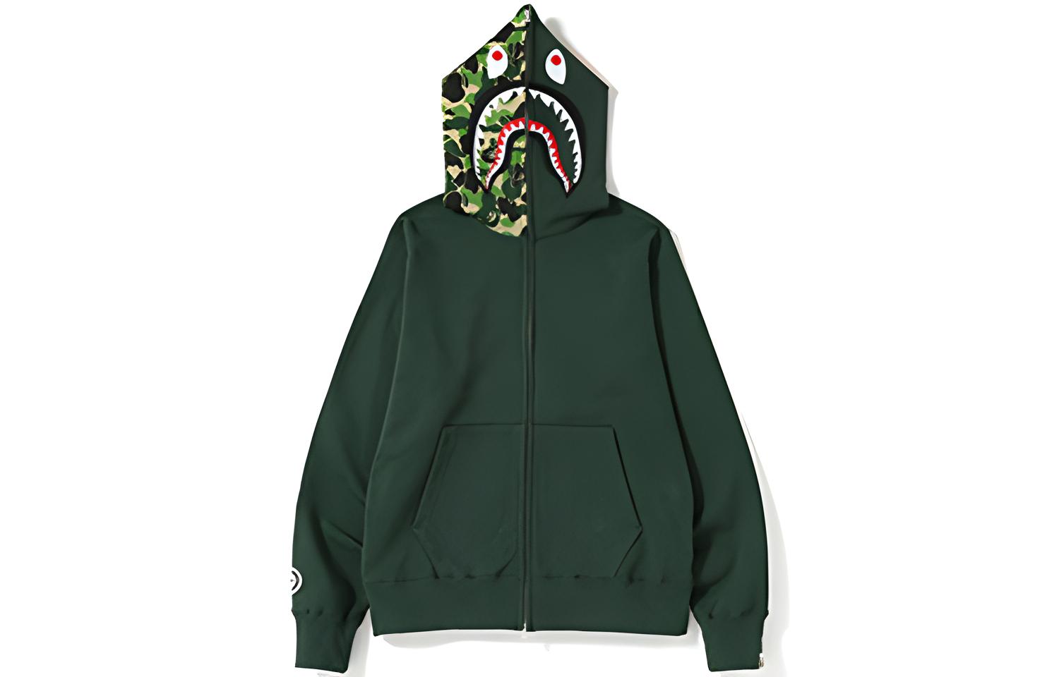 Худи A BATHING APE Bape ABC SHARK FULL ZIP HOODIE (зеленый камуфляж)