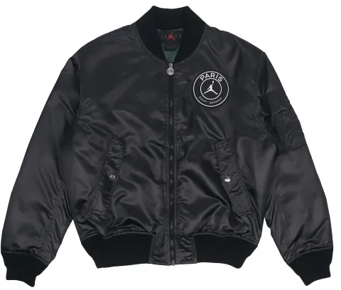 Jordan NIKE Jordan X Paris PSG Puffer Jackets Men's Black Baseball Collar Moderate