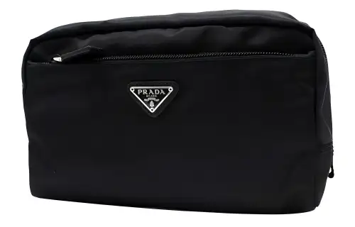 PRADA Nylon Makeup Bag Clutch Women's Black