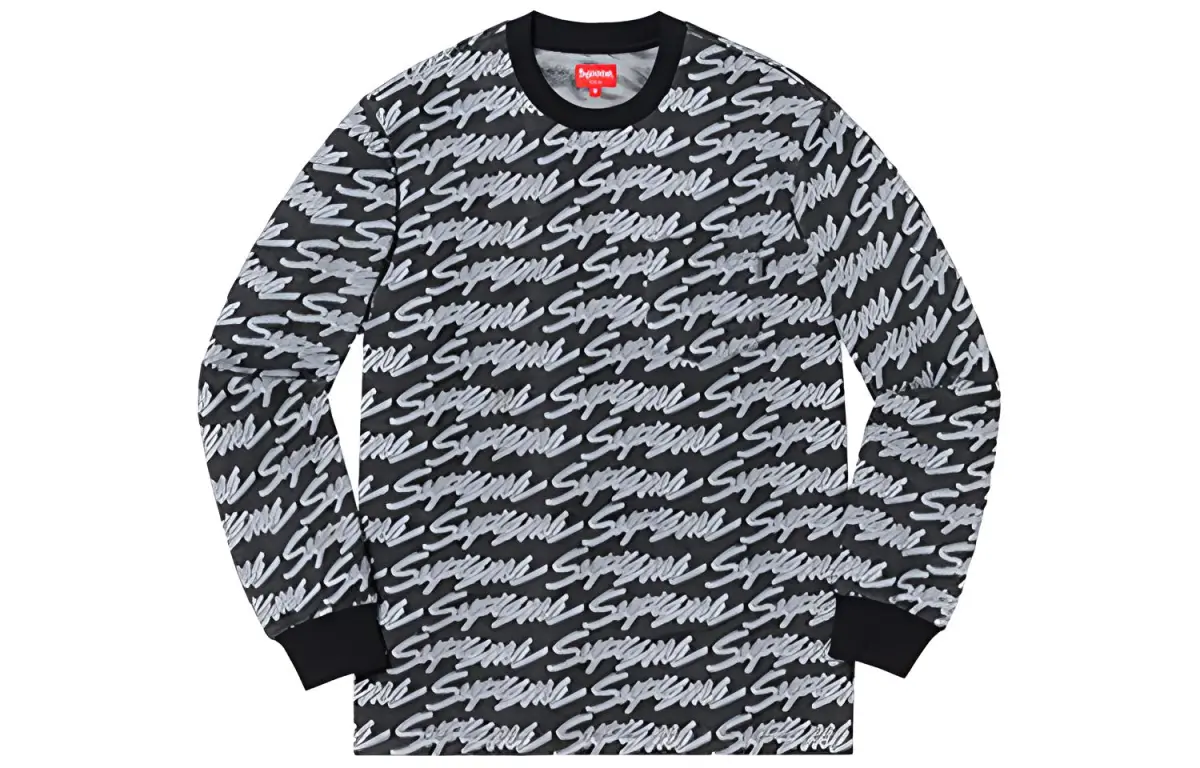 Supreme Signature Script Logo L/S Pocket Tee