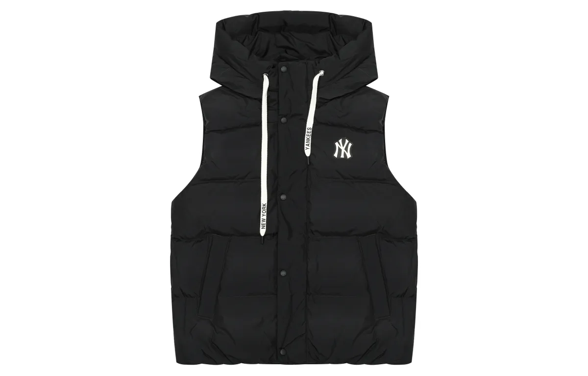 MLB New York Yankees Down Vests Unisex Black Stand Collar Moderate