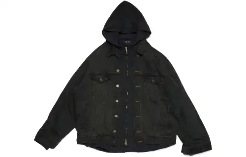Balenciaga SS24 Denim Jacket Loose Fit Men's Gray Black