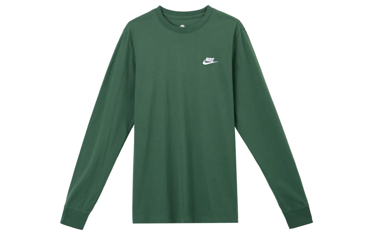 Nike T-Shirts Men's Green Crew Neck Moderate Straight Fit