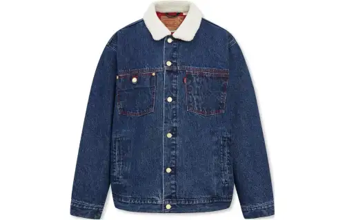 Levis Denim Jackets Men's Blue Lapel Thickened Other