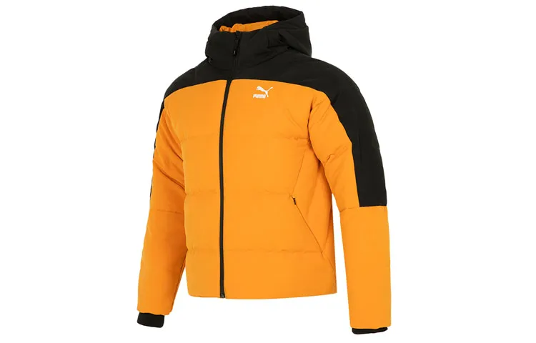 PUMA Winterized Down Jackets Men's Yellow Hooded Moderate Other