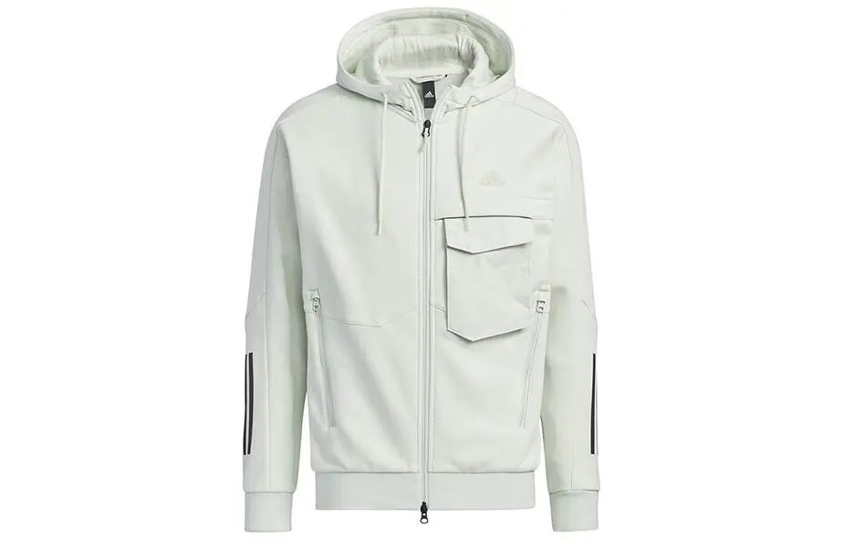 Adidas Jackets Men's White Hooded (Non-detachable) Moderate Straight Fit