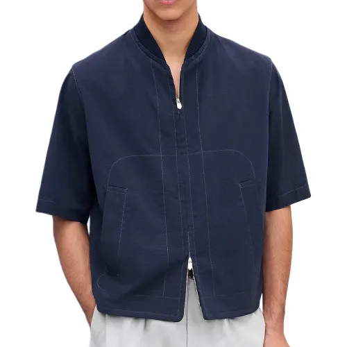 HERMES Jackets & Coats Men's Marine Blue