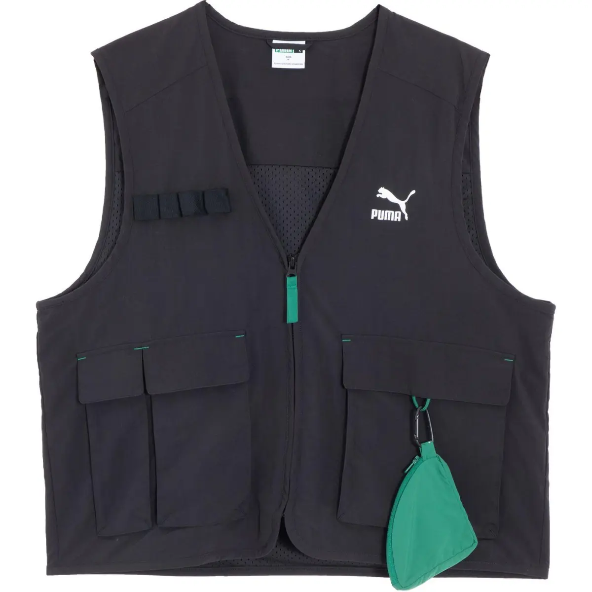 PUMA Vests Men's Black V-neck Moderate Straight Fit