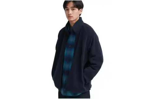 UNIQLO Jackets Unisex Navy Blue Stand Collar Moderate Other