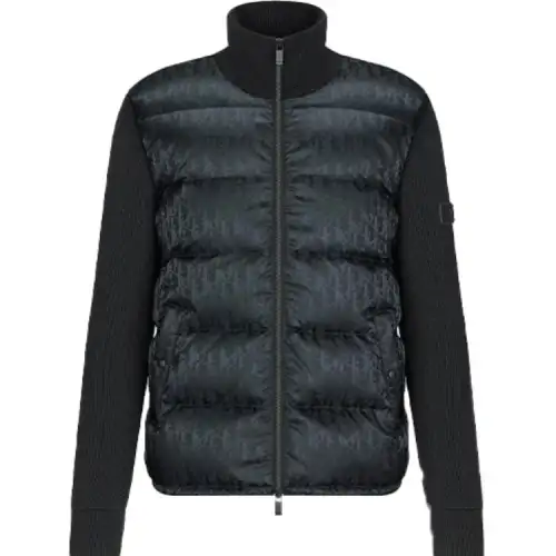 DIOR Quarterly New Products Down Jackets Men's Black Stand Collar Moderate Other