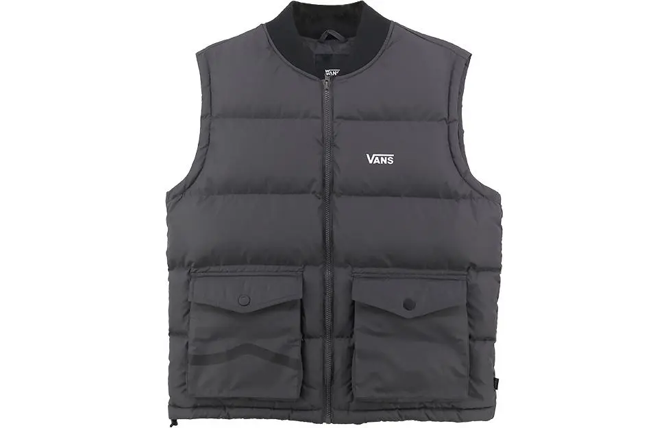 Vans Down Vests Men's Black V-neck Moderate Other