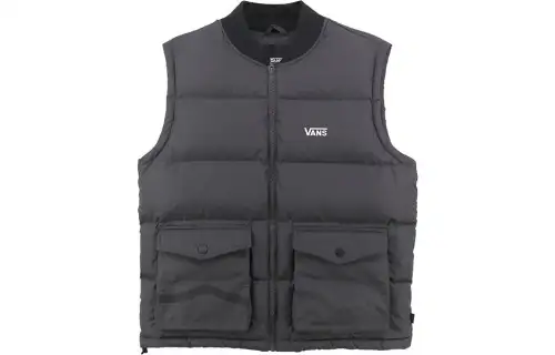Vans Down Vests Men's Black V Neck Moderate Other