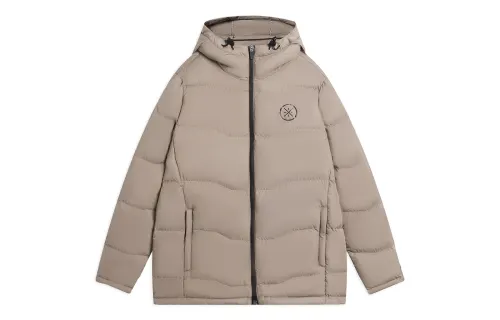 Li Ning Down Jackets Men's Silver Mink Brown Hooded Moderate Other