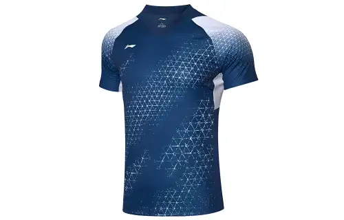 Li Ning T Shirts Men's Navy V Neck Moderate Straight Fit