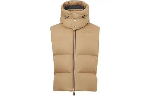 Burberry Down Vests Men's Roasted Peach Hooded Moderate