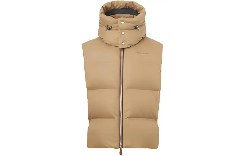 Burberry Down Vests Men's Roasted Peach Hooded Moderate