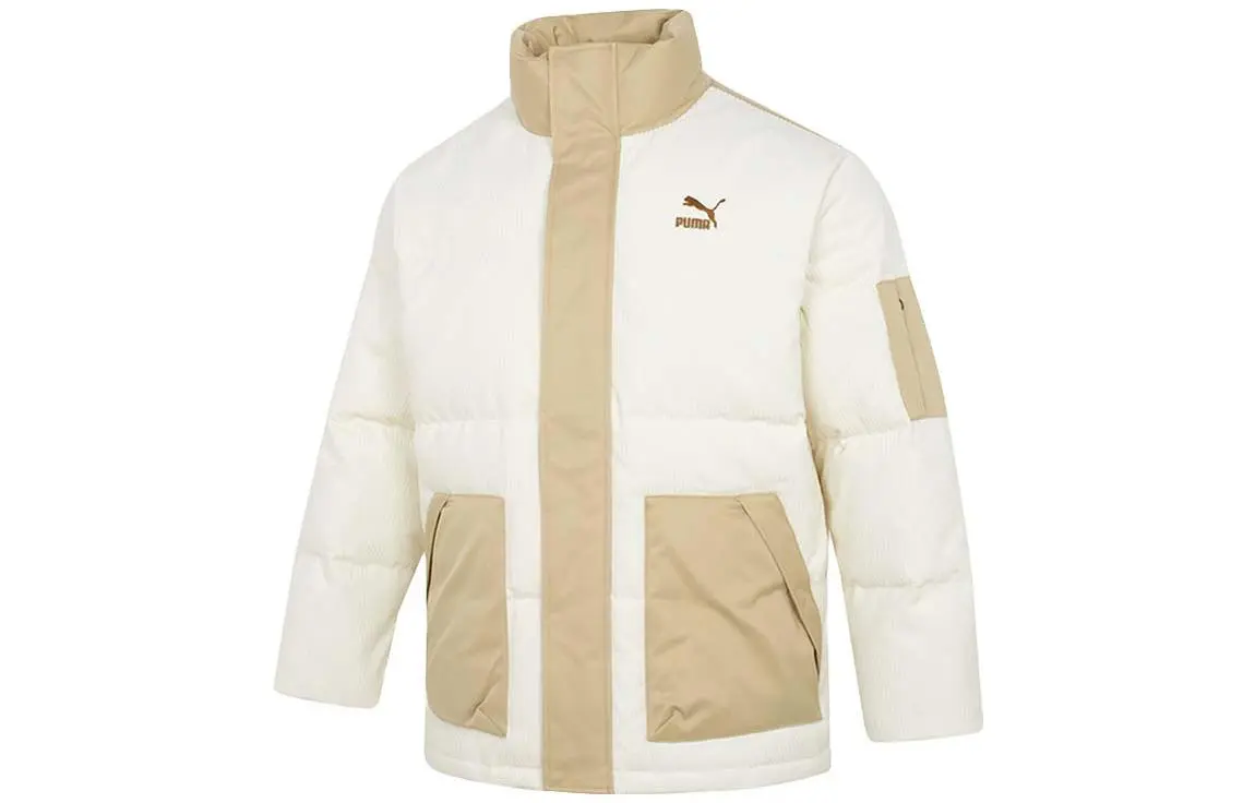 PUMA Down Jackets Unisex Ecru Stand Collar Moderate Other