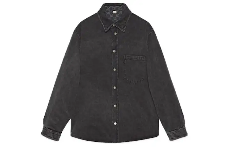 GUCCI Reversible Wool And Gg Denim Shirt