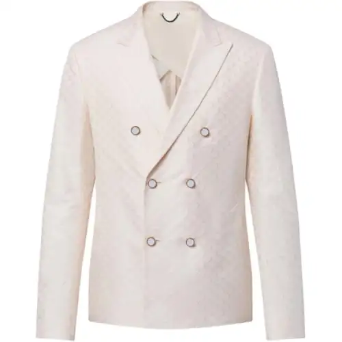 LOUIS VUITTON Double-Breasted Silk And Cotton Blend Tailored Jacket