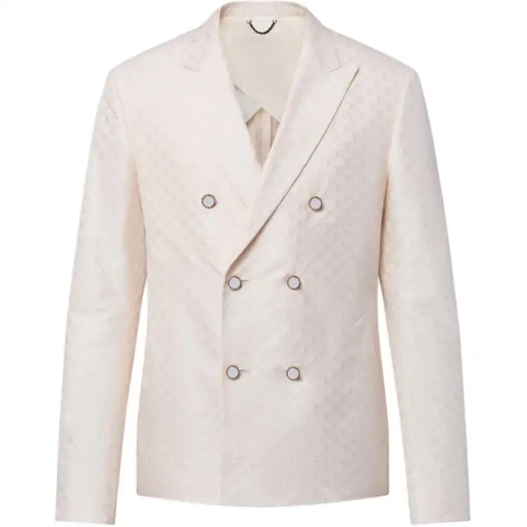 LOUIS VUITTON Double-Breasted Silk And Cotton Blend Tailored Jacket