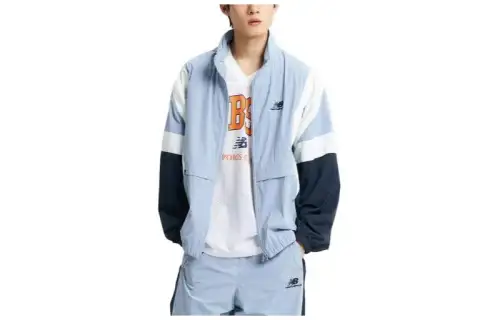 New Balance Jackets Men's Light Blue Detachable Hood Moderate Other