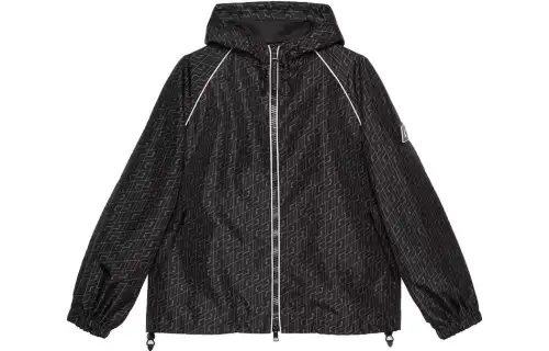 GUCCI Jackets Men's Black Hooded Moderate Other