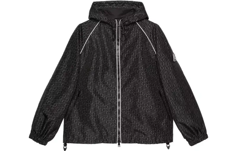 GUCCI Jackets Men's Black Hooded Moderate Other