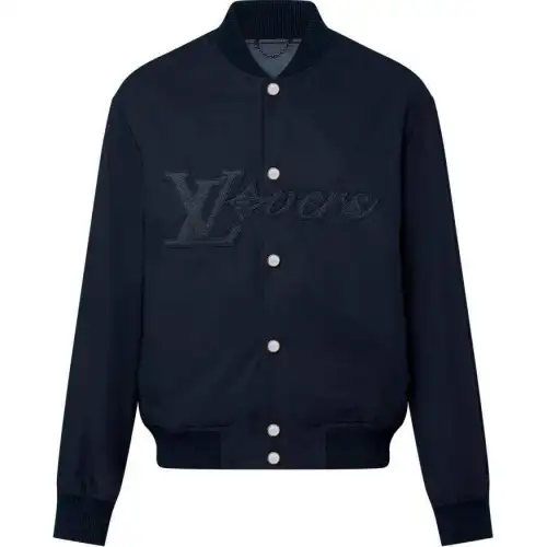 Lv Embroidered Cotton Bomber