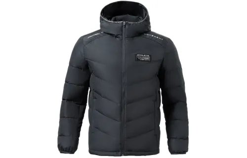 LINING Training Series Solid Color Letters Hooded Down Jacket Men's Black