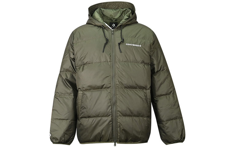Converse Hombre Down Jackets Men's Army Khaki Pants Hooded Moderate Other