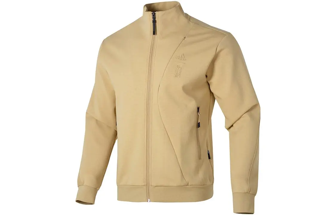 Adidas Jackets Men's Khaki Stand Collar Moderate Other