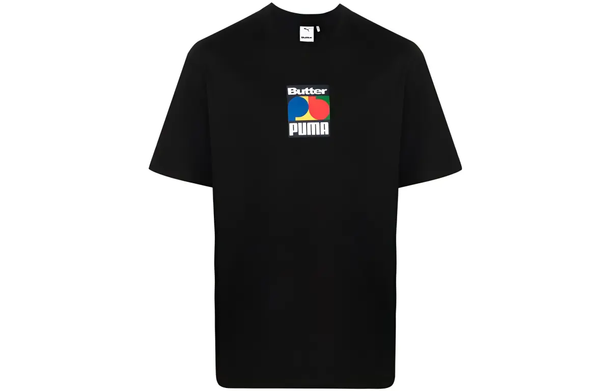 PUMA X BUTTER GOODS T-Shirts Men's Black Crew Neck Moderate Straight Fit