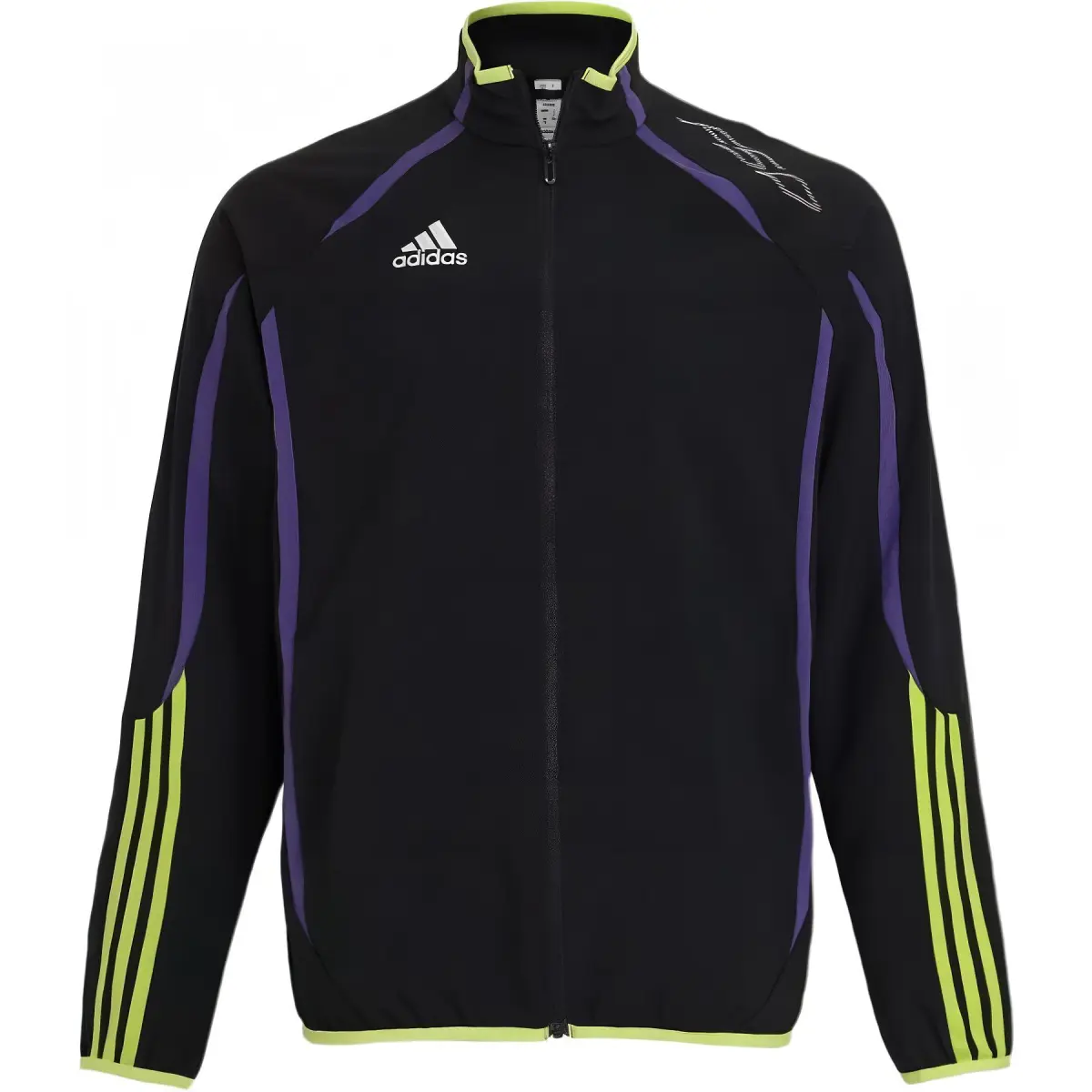 Adidas Retro Sports Stripes Multicolor Stand Collar Jackets Men's Black