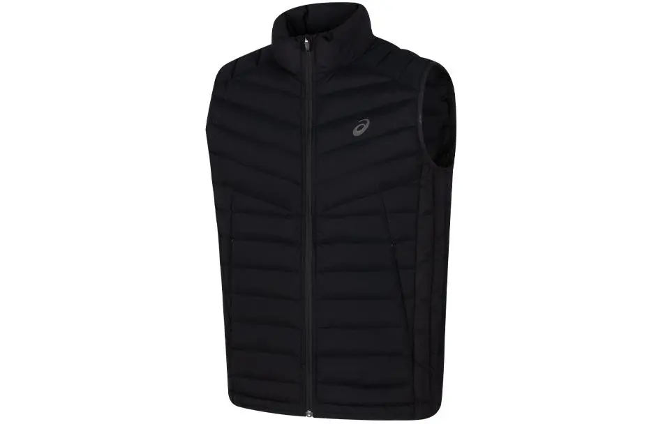 ASICS Dry Training Slim Down Vests Men's Black Stand Collar Moderate Other