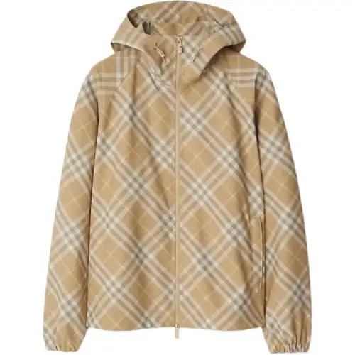 Burberry Check-Printed Zipped Hooded Jacket