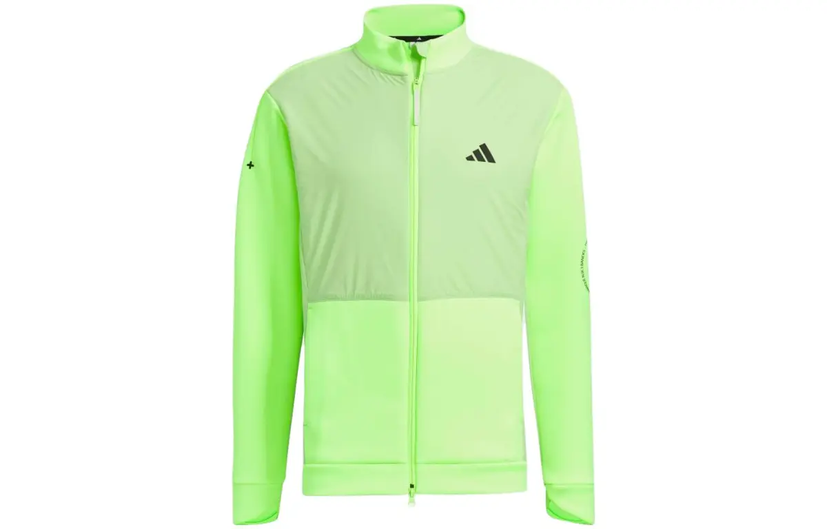 Adidas Jackets Men's Neon Green Stand Collar Moderate Other
