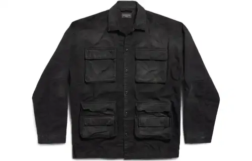 Balenciaga FW24 Denim Jacket Loose Fit Unisex Black