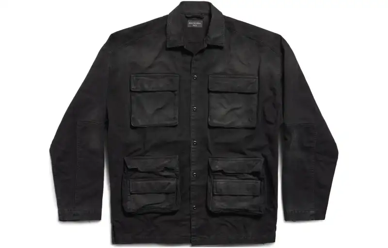 Balenciaga FW24 Denim Jacket Loose Fit Unisex Black