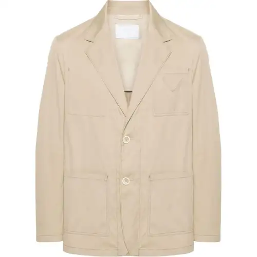 Prada Triangle Patch Button-Up Jacket