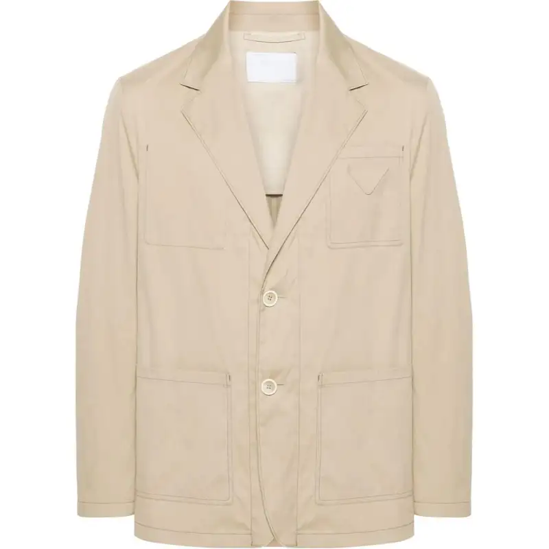 Prada Triangle Patch Button-Up Jacket