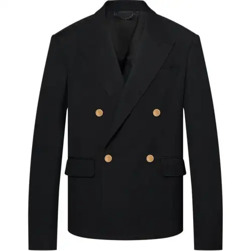 LOUIS VUITTON Double-Breasted Wool And Cotton Blend Tailored Jacket