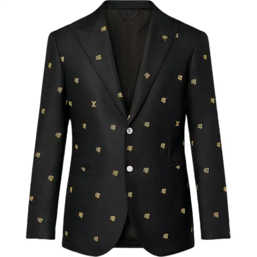 LOUIS VUITTON Embroidered Single-Breasted Wool Blend Evening Jacket