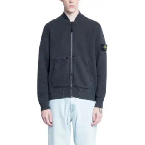 STONE ISLAND Logo Patch Zipped Sweatshirt