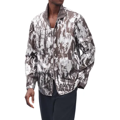 HERMES Jackets & Coats Men's Gray White