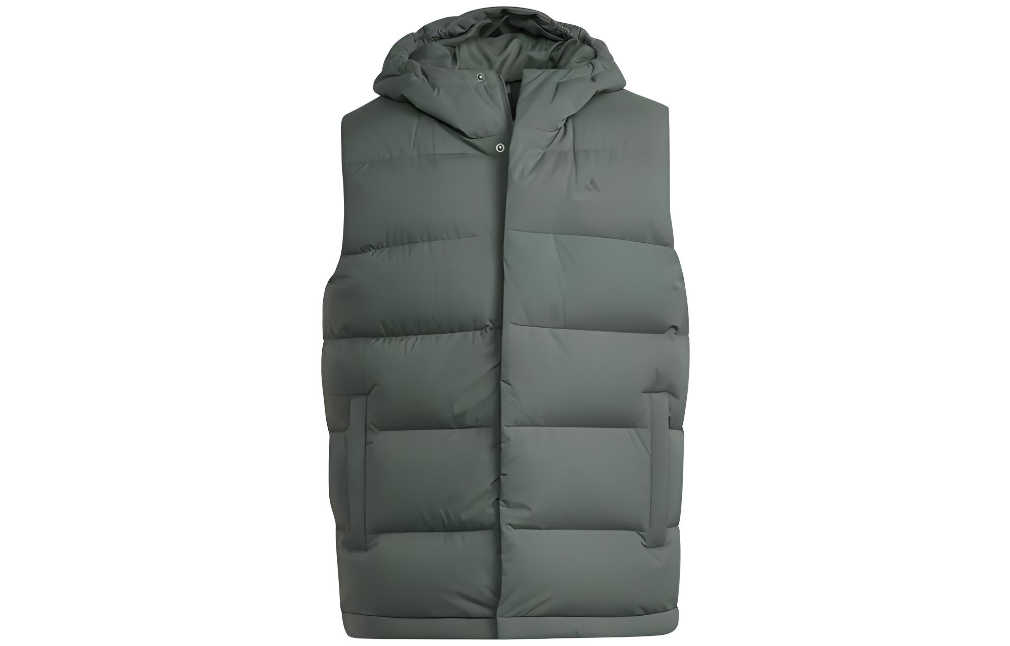 Adidas Helionic Hooded Down Vest Men's Jasper