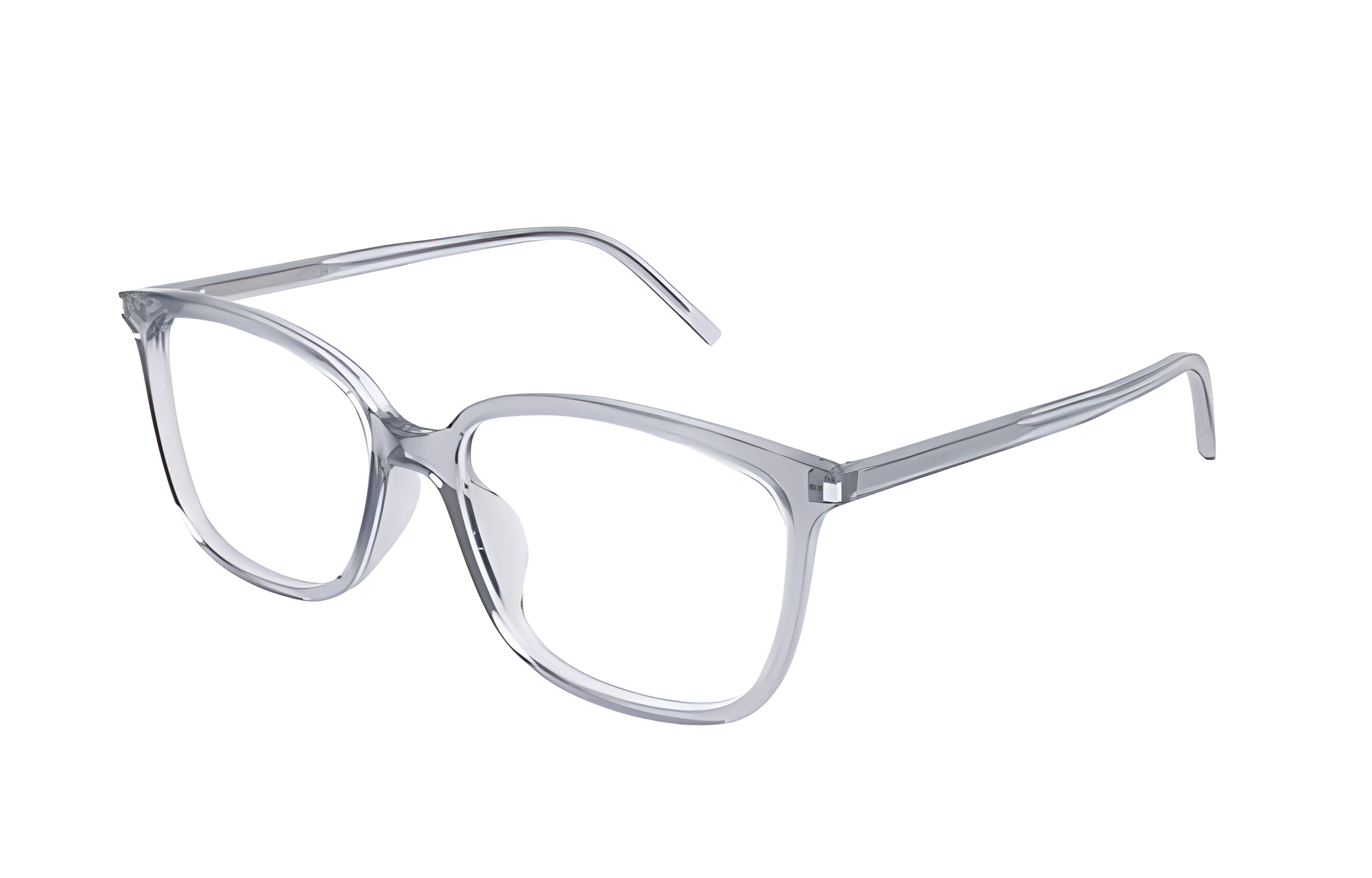 SAINT LAURENT Solid Color Irregular Shape Eyeglass Frames Women's Transparent